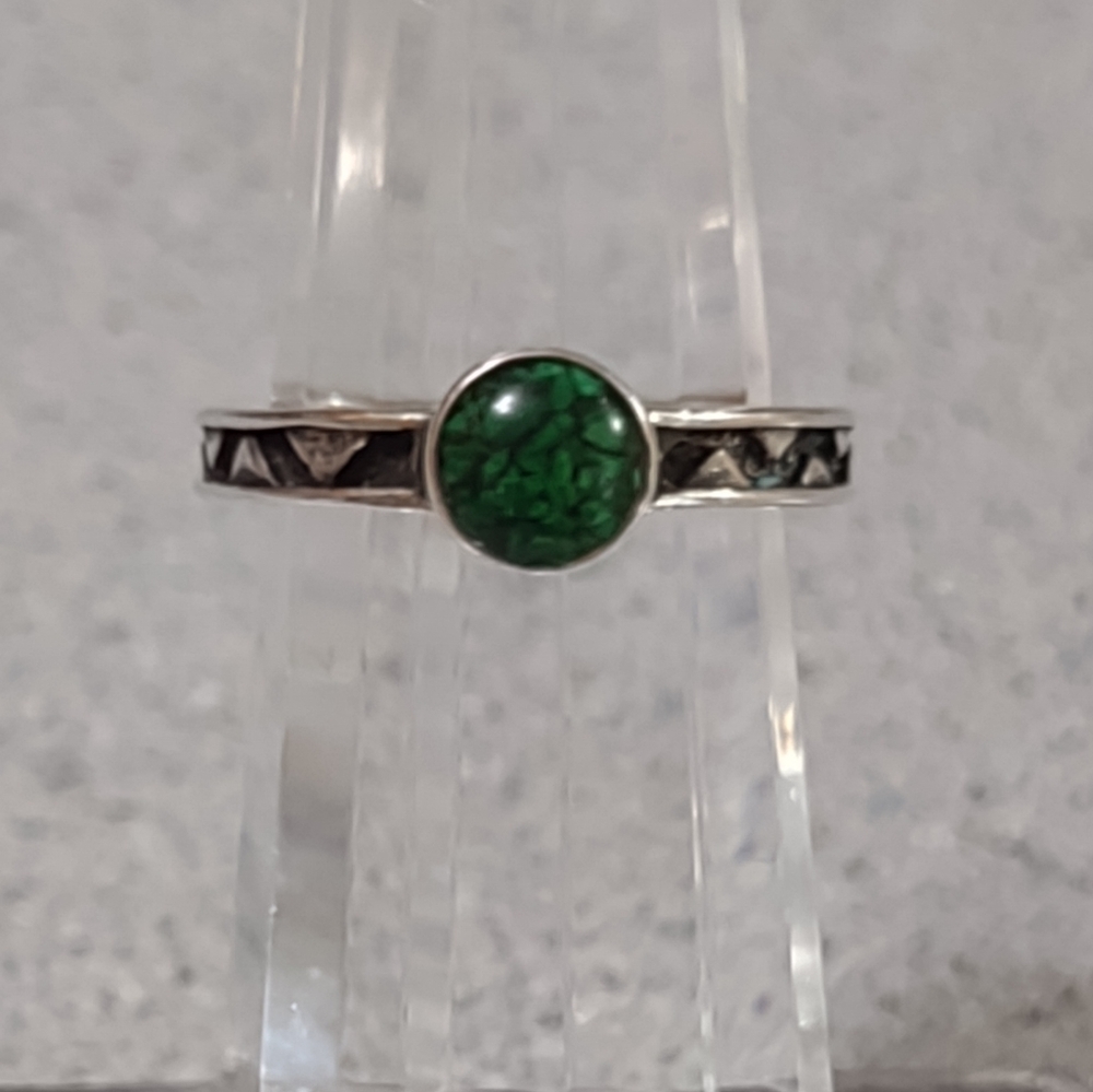 Firm Final price!*Sterling Malachite Ring(6)